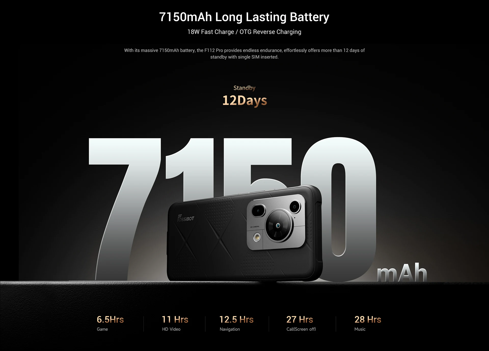 Fossibot F112 PRO، وحدة المعالجة المركزية: MTK6835 120 هرتز 6.88 بوصة، HD+Beauty Sharp Screen 12+256G 5G Three Defense Smartphone، 12GB RAM، 256GB ROM #4