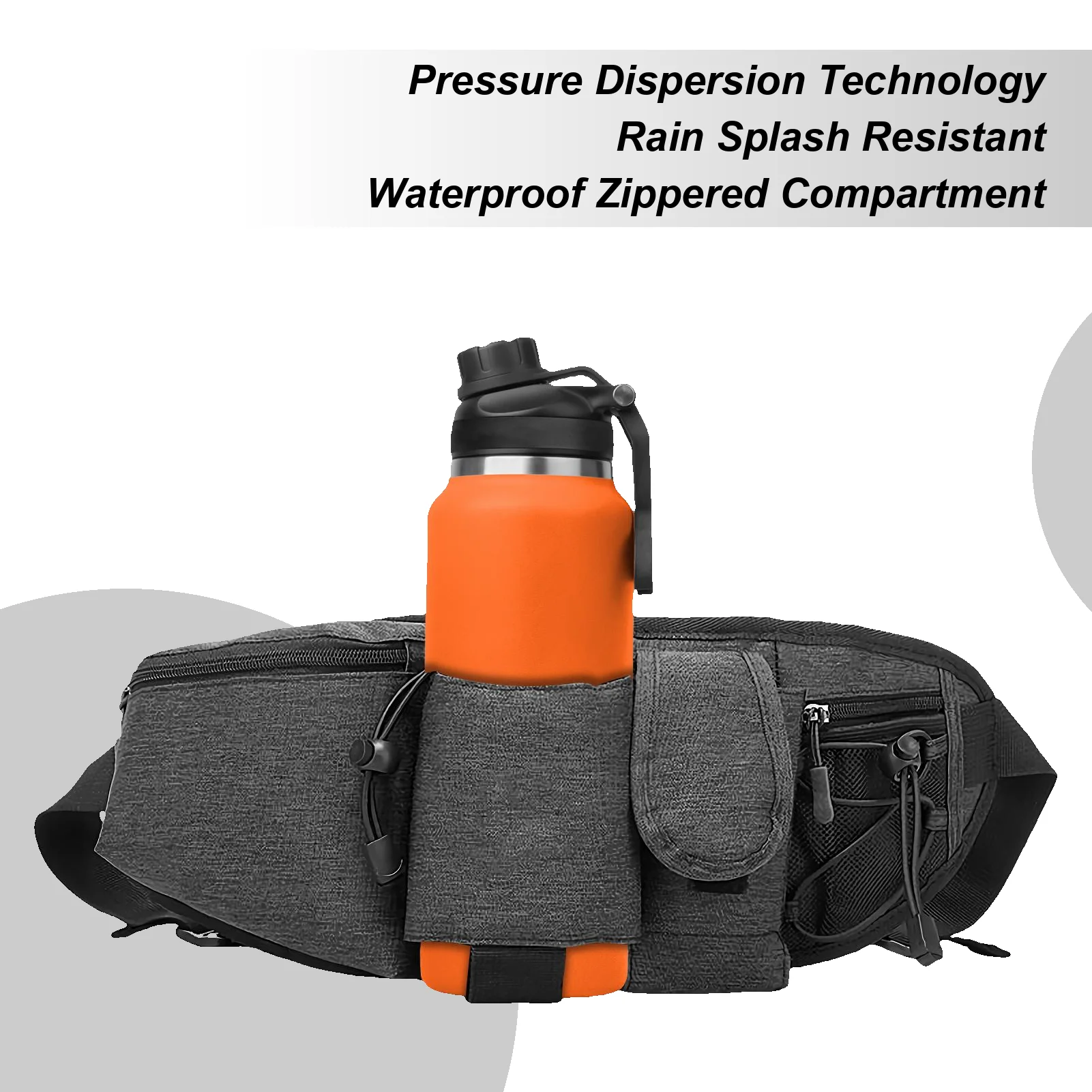 

Поясная сумка для бега, отделенная бутылка для воды и поясная сумка для телефона, беговой ремень с держателем для бутылки с водой для езды на велосипеде