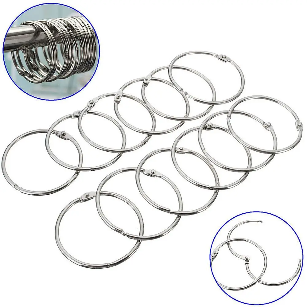 12Pcs/Lot Durable Practical Bathroom Tools Stainless Steel Hooks Rings Easy To Use Shower Curtain Hooks