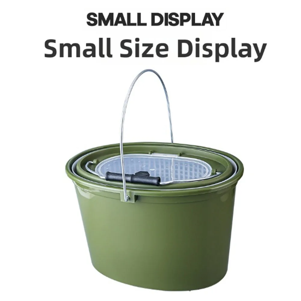 

Double Handle Fishing Bucket For Fishing Trips For Live Fish Storage Double Handle Bucket Quick Fish Casting Double-deck Design