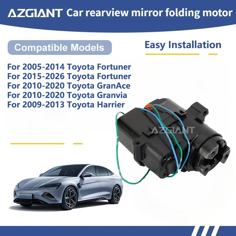 AZGIANT For Toyota Harrier/Granvia/GranAce/Fortuner Car Wing Mirror Authentic Folding Motor Power Assembly ABS Housing carro R/L