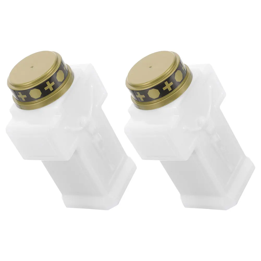 2 szt. Elektroniczne lampki LED bez płomienia, dekoracyjne oświetlenie na cmentarz, do ogrodu, na zewnątrz