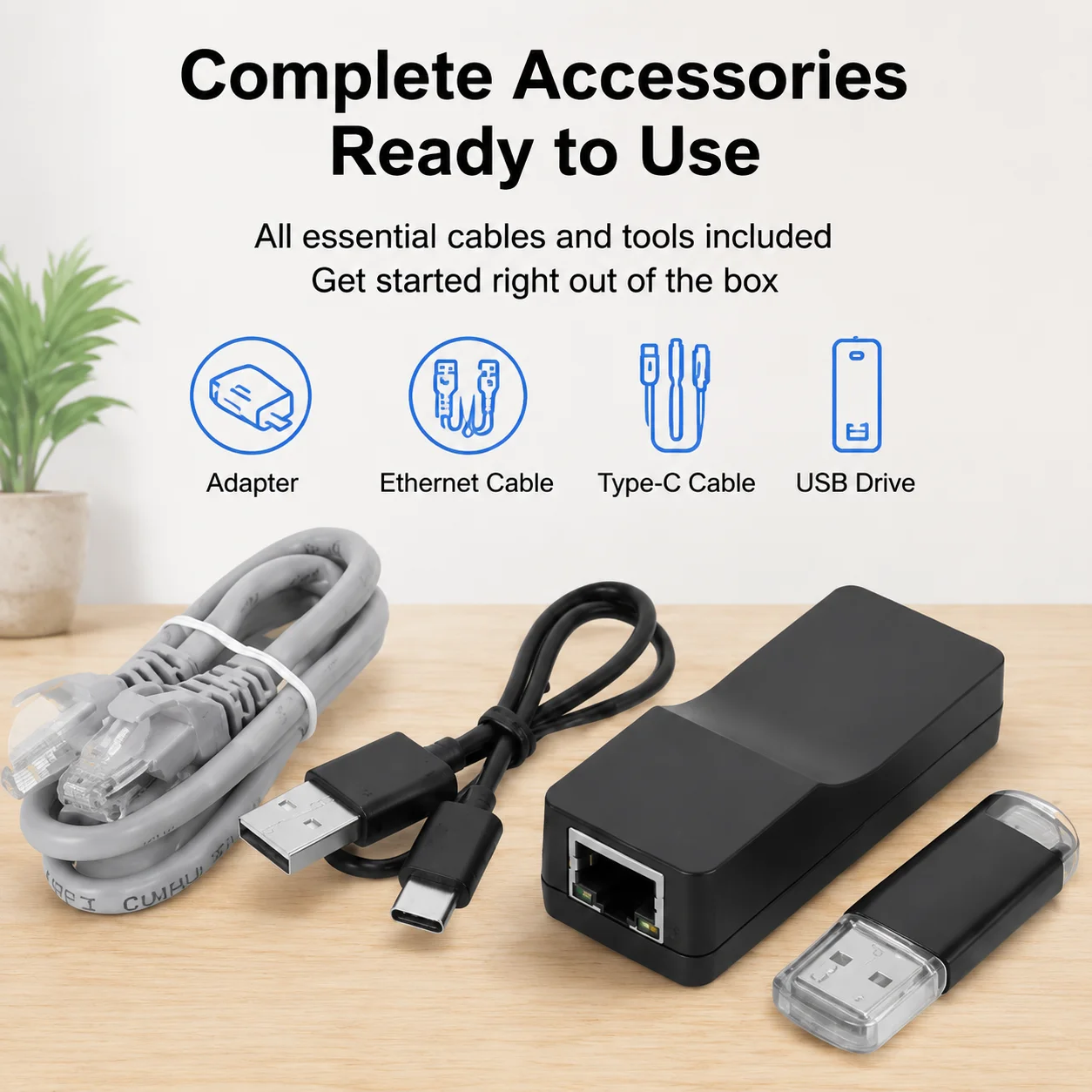 One-Key JB Tool Mod Set USB Dongle USB Adapter W/ Ethernet Type-C Cable Game Accessories for FW 9.0 11.0 System