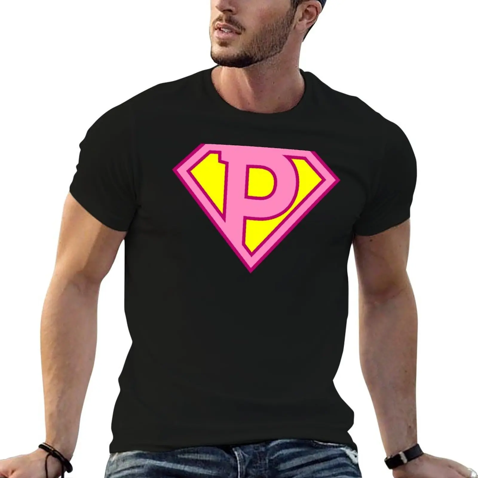 رسالة P سوبر رسالة Vol.2 تي شيرت رجل تي شيرت القطن تي شيرت للرجل سليم صالح تي شيرت للرجل الجرافيك تي شيرت كلاسيكي #1