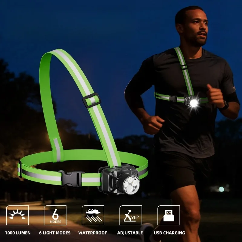 

Lightweight USB Rechargeable LED Reflective Vest Delivering Long Distance 500 Meter Visibility During Running and Night Exercise