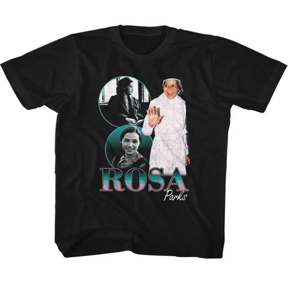 Rosa Parks Collage Black Youth T Shirt