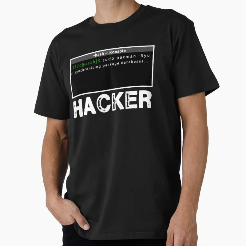 

Linux Hacker Funny Gift t shirt for programmer Software Developer Graphic Clothes 100% cotton printed All size Tops S-6XL