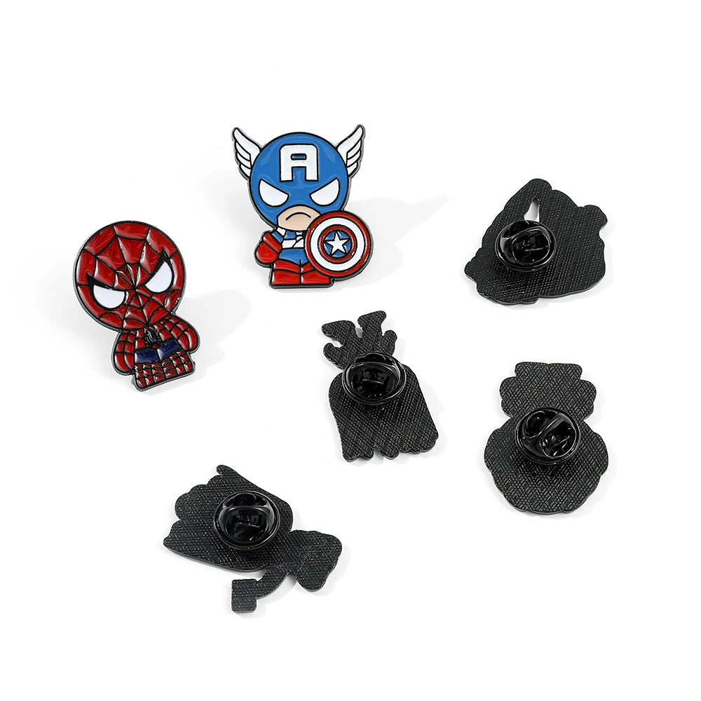 صورة كرتونية: كابتن أمريكا جروت هالك الرجل الحديدي ، سبايدرمان بوتون ، بروش أعجوبة المنتقمون ، دبابيس لحقائب الظهر ، دبوس الأمان ، بروك