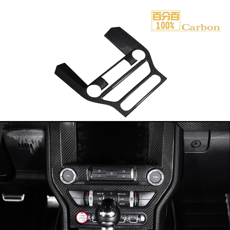 

Add On Style Real Dry Carbon Fiber Multi-media Console Frame Cover Trim For Mustang 2015-2017 Interior Trim