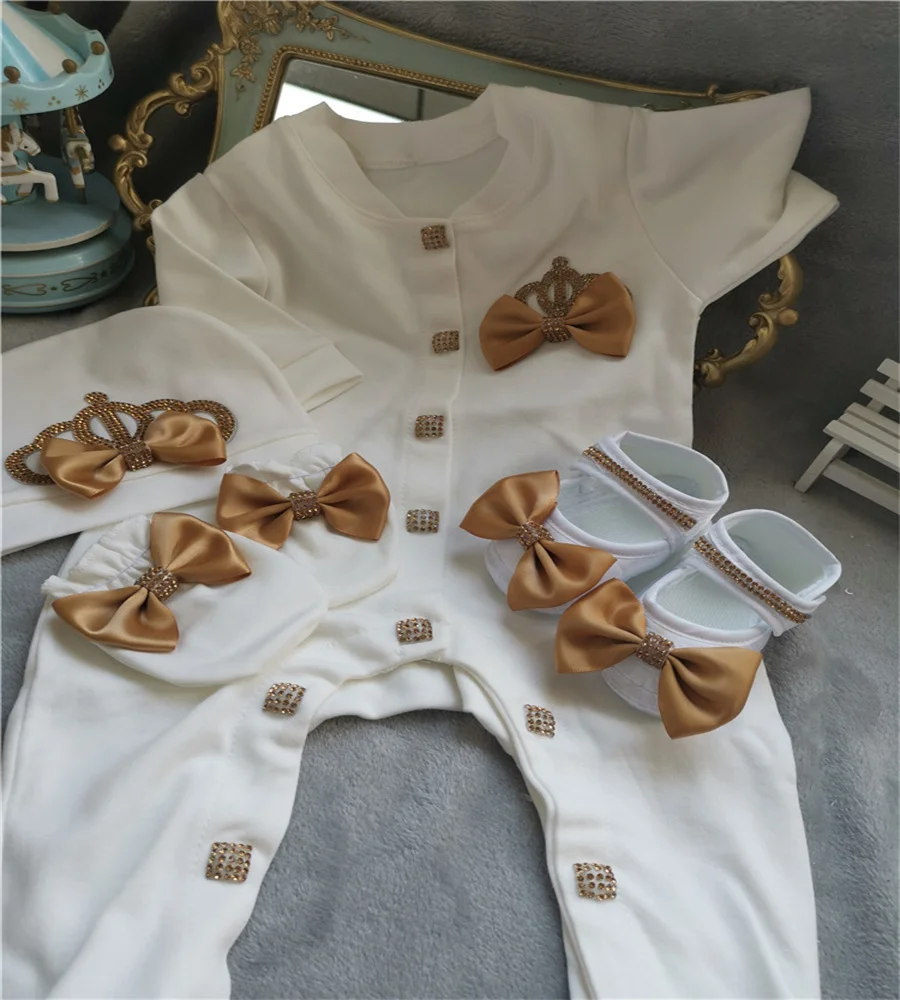 Newborn Baby Boy Outfits Set Kids Clothing Real Cotton Infant Care Products Body Suit Shirt Pants Hat 5 Pieces Origin Turkey