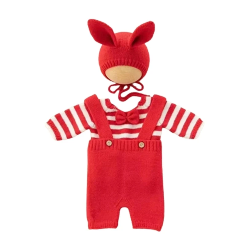 

Newborn Photography Props Baby Photo Props Cotton Romper with Hat set Gift