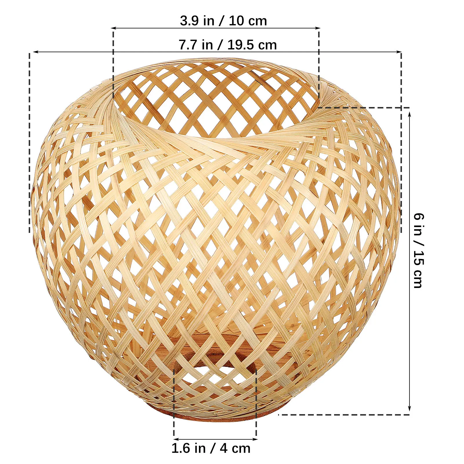Woven Bamboo Lamp Shade Rattan Lampshade Ceiling Lamp Cover Soft Glow Replacement Lampshade for Home Decor Living Bedroom Dining