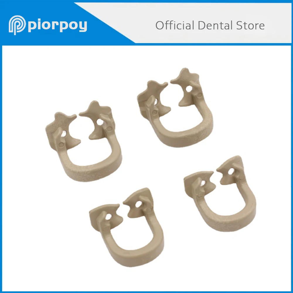 Piorpoy 4Pcs/1Box Dental Rubber Dam Klemmen Zachte Klem Algemene Kit Barrière Clip Hars Materiaal Autoclavable 134 ℃ Voor Dental Lab