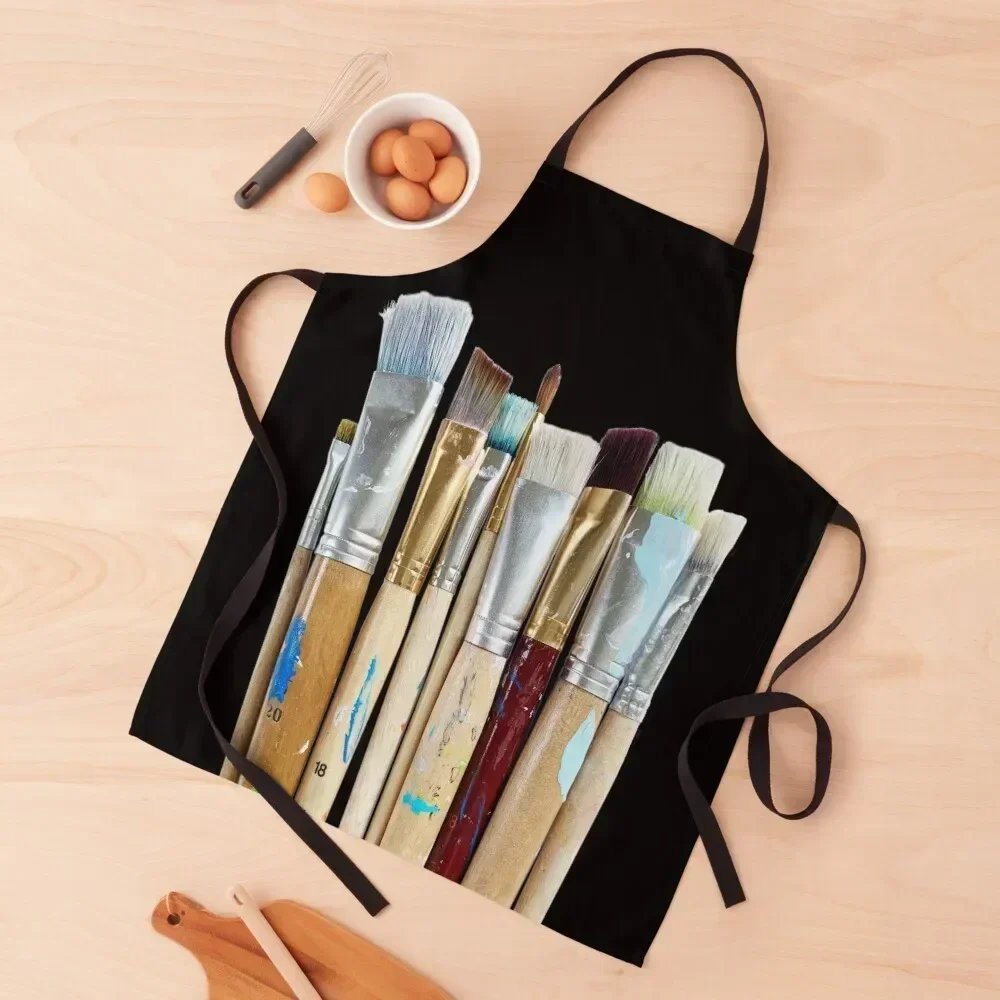 

Used paint brushes Apron Dress Kitchen Handle For Women christmas restaurant accessories Apron