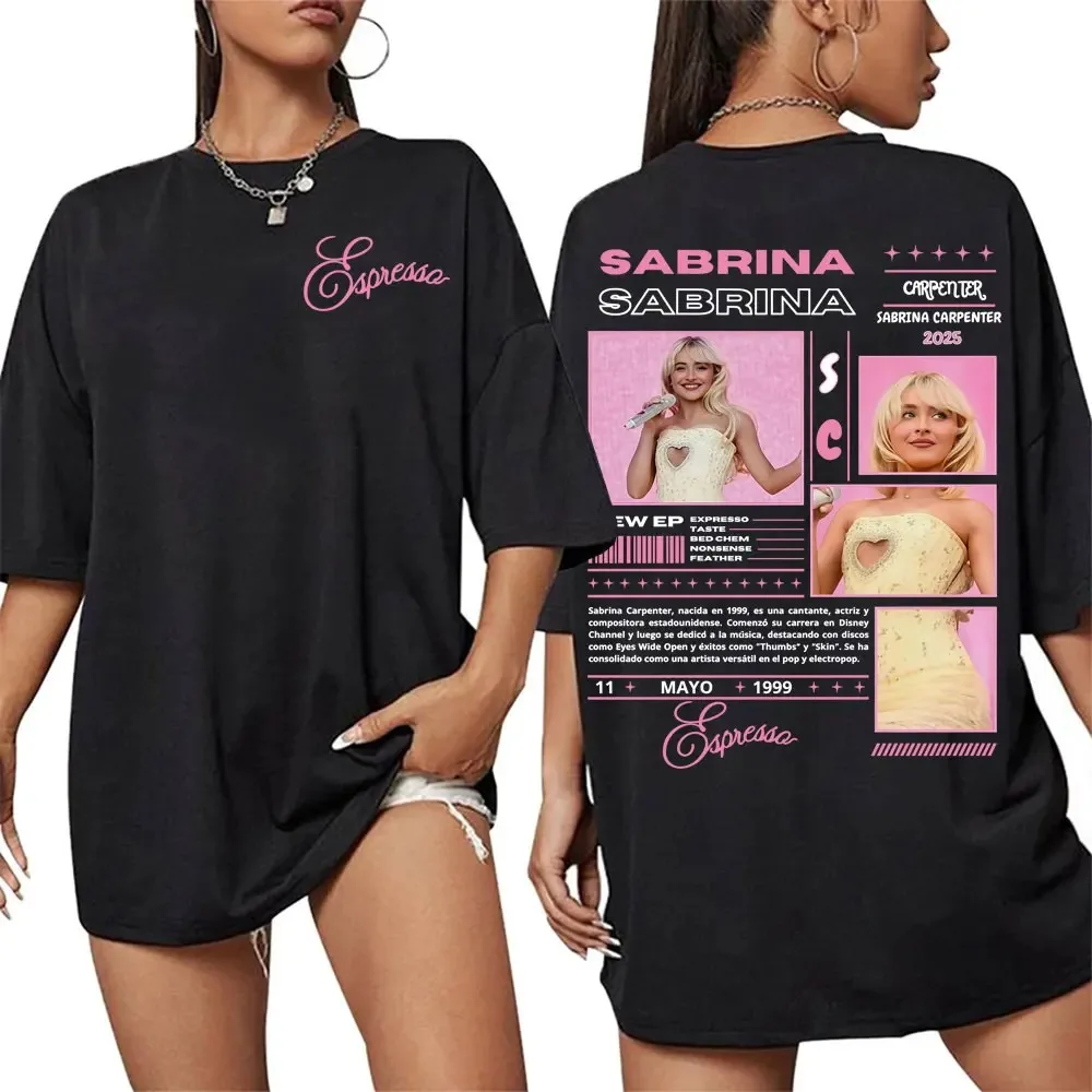 Sabrina Carpenter Tour Gedruckt T-shirts Männer Frauen Übergroßen Y2k Mode Ästhetischen Hohe Qualität Streetwear Tops Komfort T Shirt