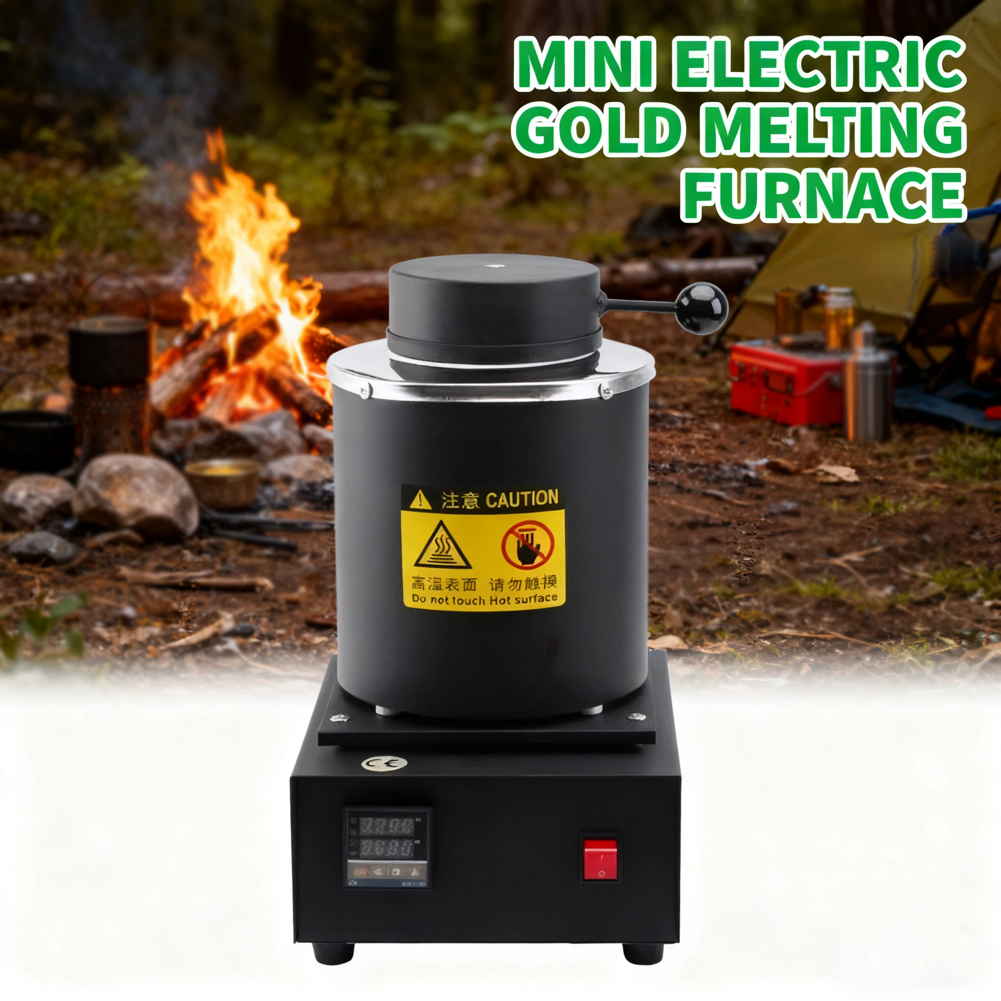 Electric Gold Melting Furnace 220V 1400W Digital Melting Machine High Temperature Gold Casting Furnace for Jewelry Metal Making