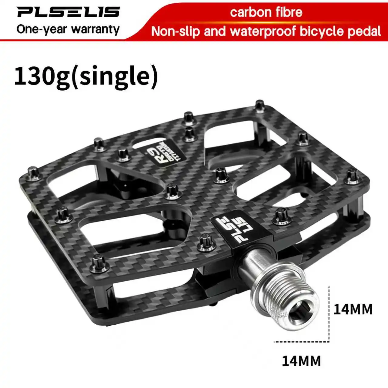 

Сверхлегкая педаль для шоссейного велосипеда Plselis из углеродного волокна, 260 г (двойная), универсальная износостойкая монтажная езда с резьбой 14 мм.