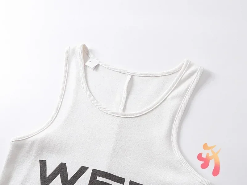 Oversized Hiphop Street Vulture Tank Top Cotton Kanye Sleeveless Top Alphabet Printed Sports Running Yoga Vest Men Women