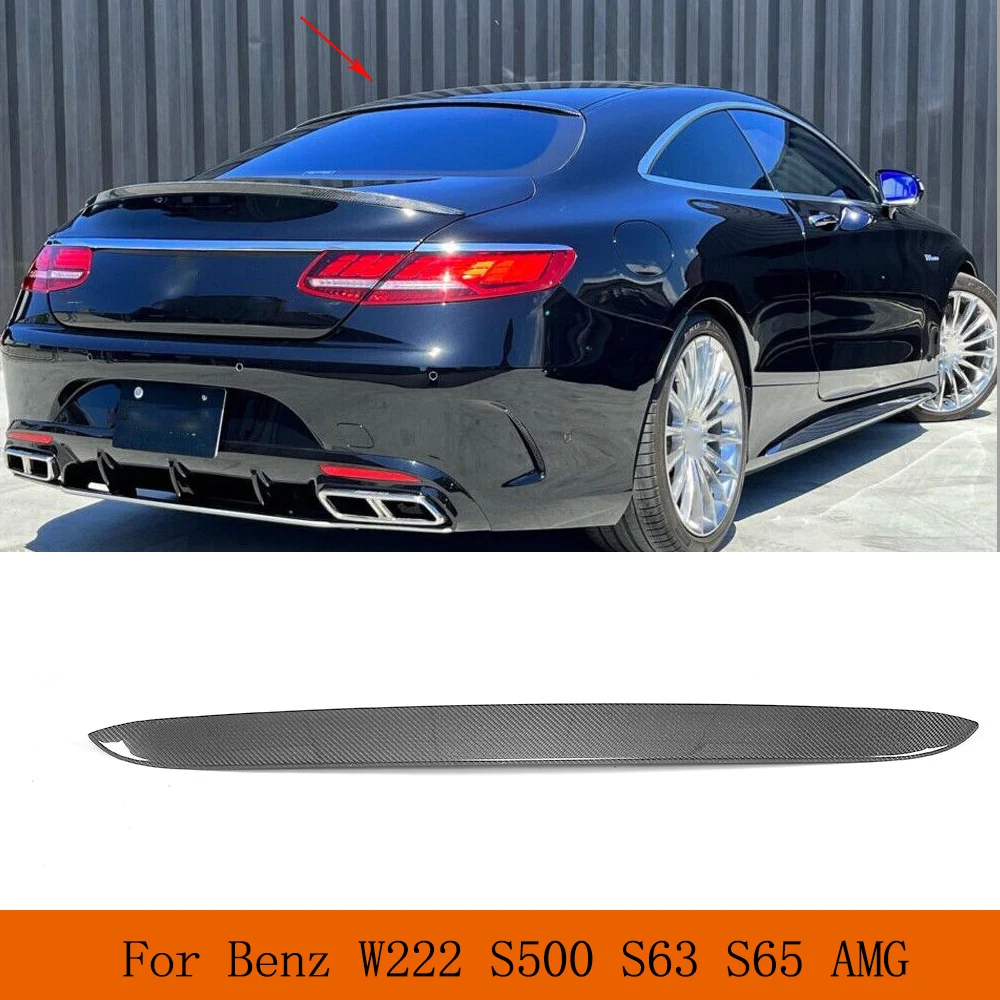 Rear Racing Roof Spoiler For Mercedes-Benz S Class W222 S500 S550 S63 S65 AMG 2014-2018 Carbon Fiber Rear Trunk Roof Lip Wing