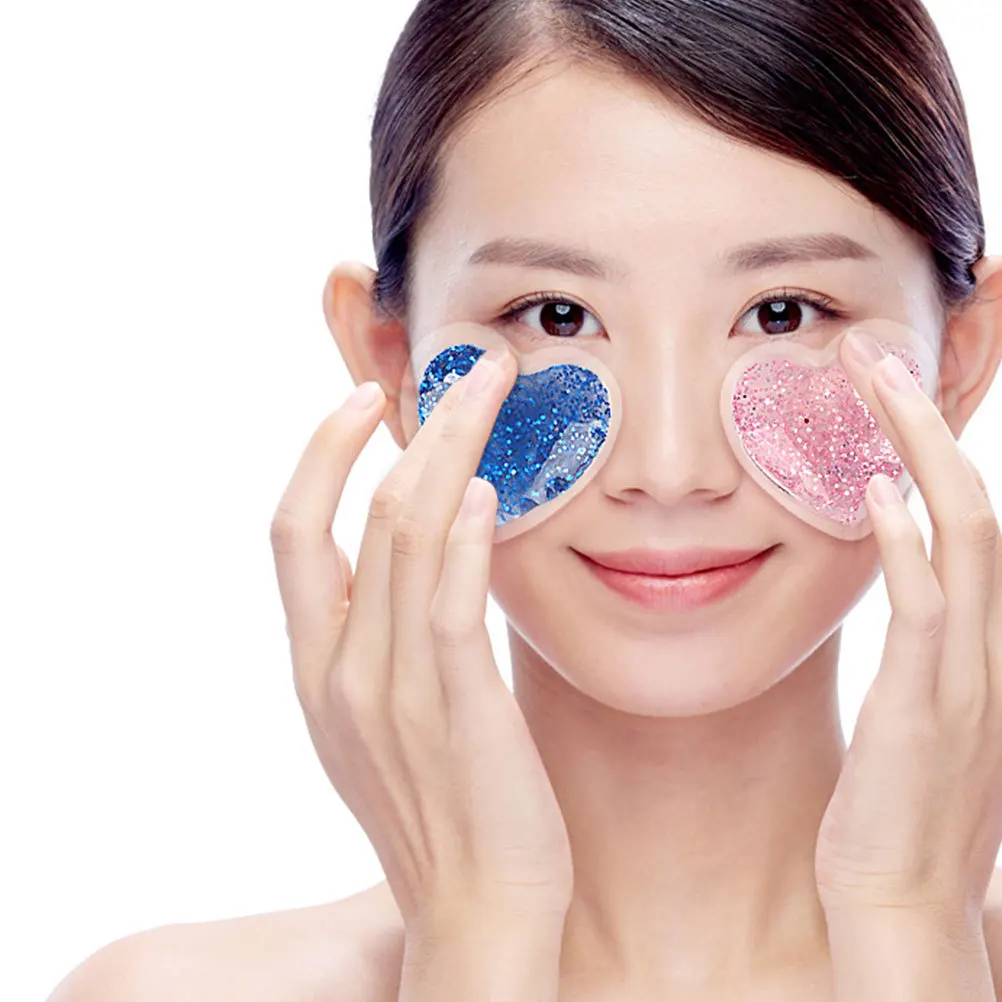 

5 шт. многоразовых гелевых патчей в форме сердца для горячей и холодной терапии, охлаждающие патчи для кожи вокруг глаз, от темных кругов под глазами, для ухода за лицом