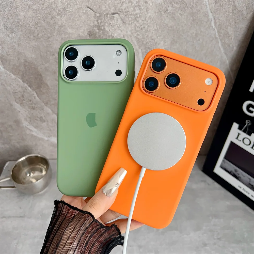 حافظة هاتف رسمية من السيليكون السائل الساخن لهاتف أبل لهاتف آيفون 17 Air 17 Pro 17 ProMax مقاومة للصدمات لـ Magsafe مع صندوق