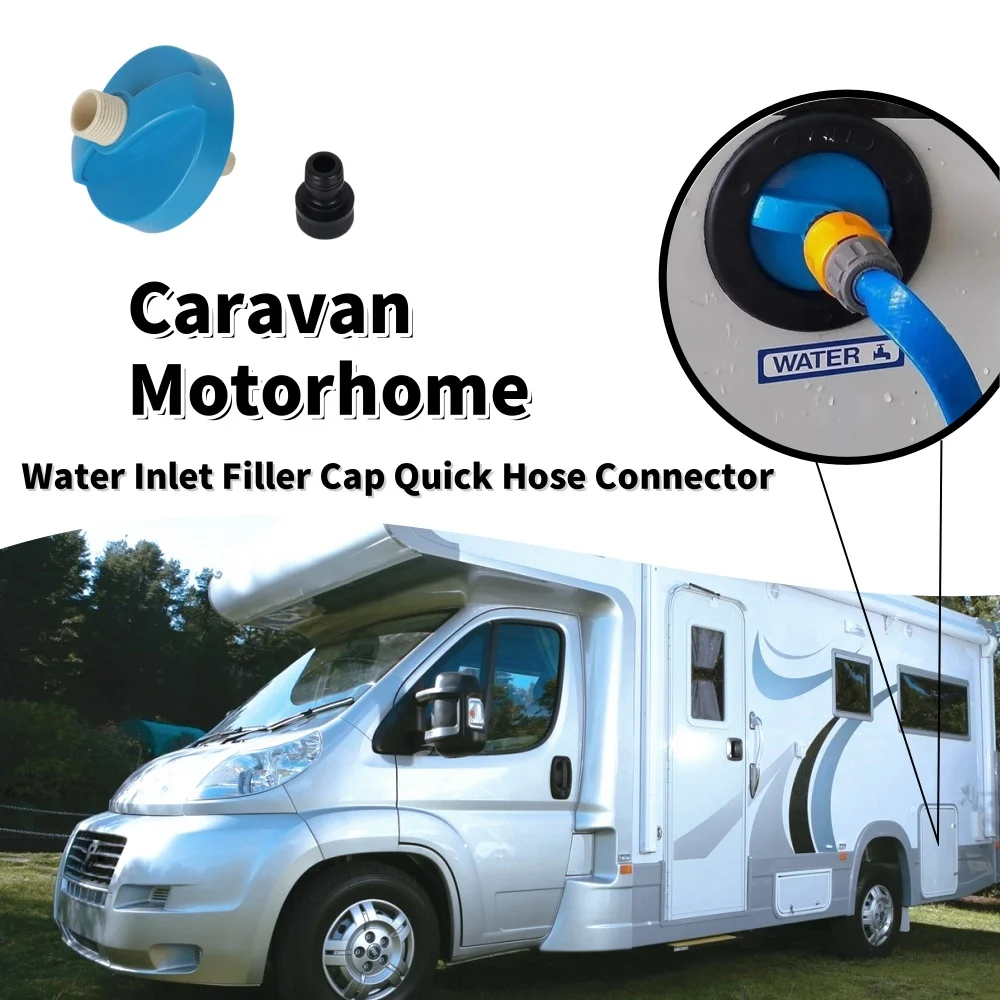 

Caravan Water Tank Hose Quick Connect Fitting Water Inlet Filler Cap Quick Hose Connector Motorhome Outside Shower Hose Adapter