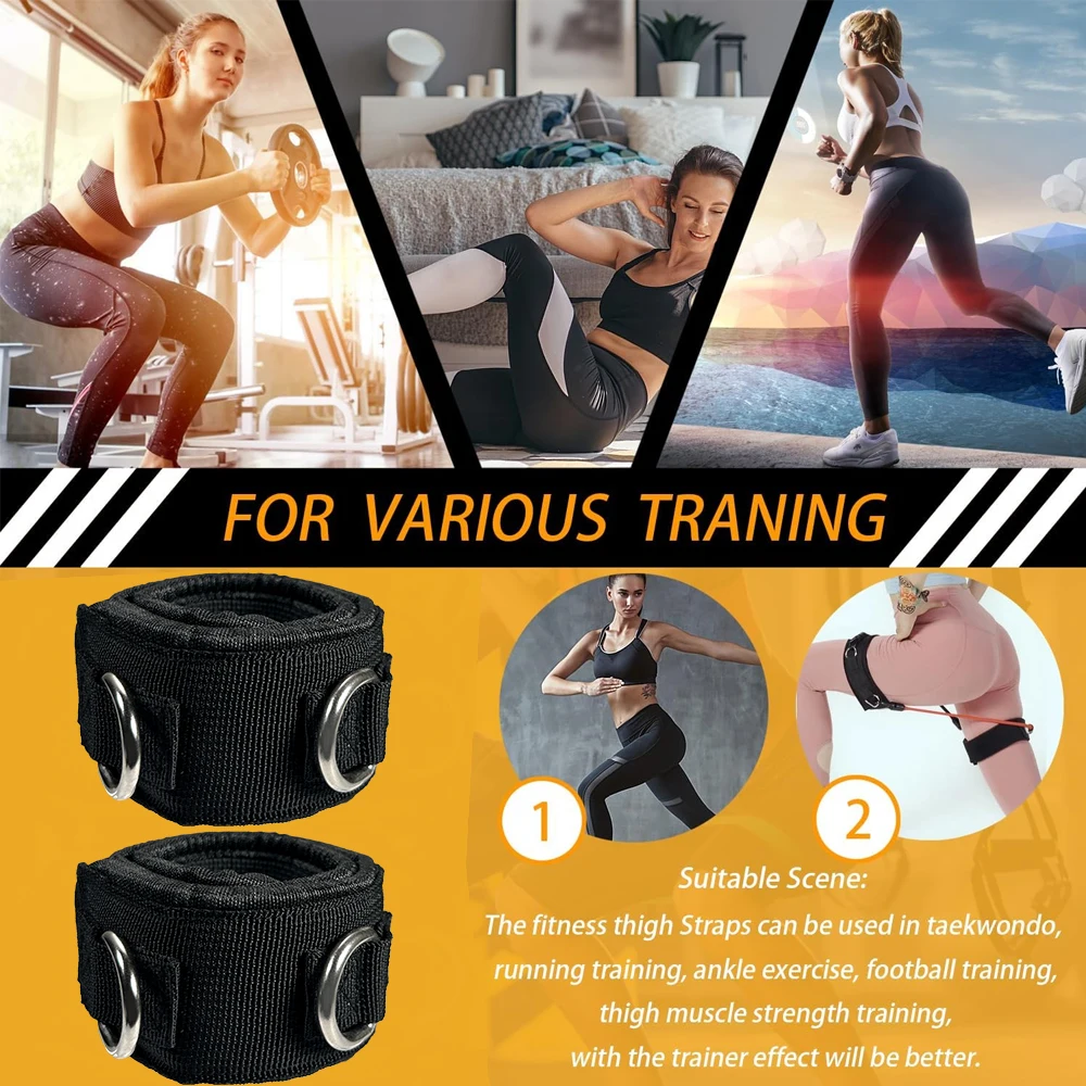1 par de correas de tobillo ajustables para máquina de cables, puño de neopreno resistente para espalda de glúteos, entrenamiento de piernas y cadera, equipo de gimnasio en casa