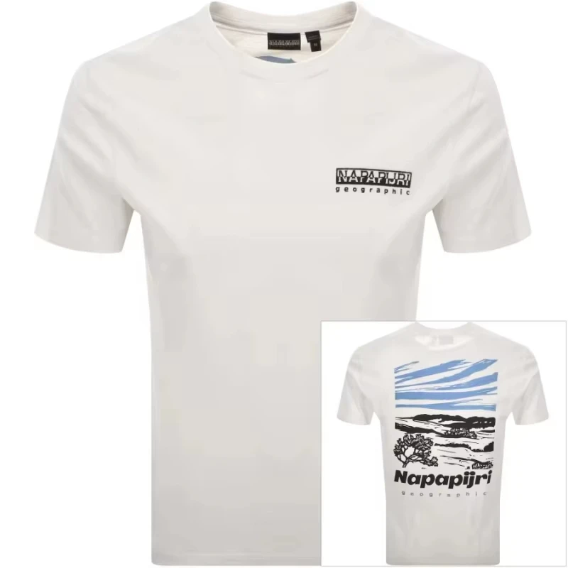 

Летняя роскошная брендовая футболка Napapijri Vignoni с графическим рисунком на спине, белая футболка унисекс с коротким рукавом и круглым вырезом, футболка большого размера для мужчин и женщин