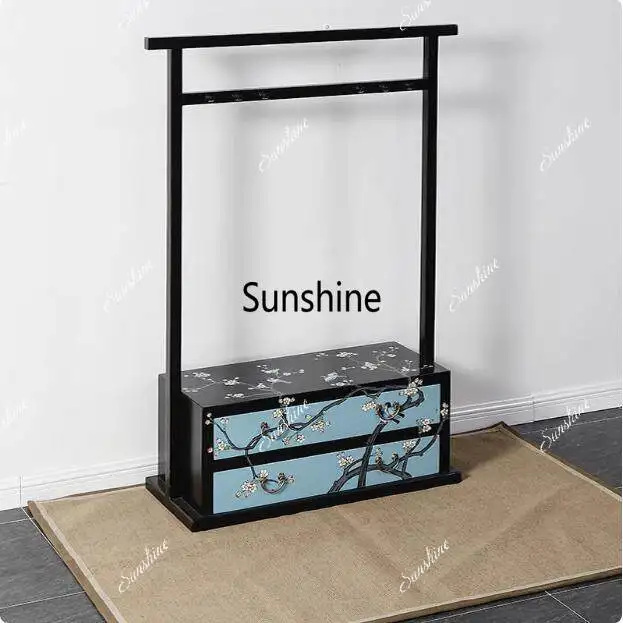 

New Chinese-style painted hanging wardrobe solid wood antique simple decorative hanger