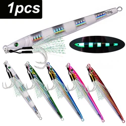 1pcs Slower Long Metal Jig Fishing Lure With Hook Slow Cast Jigging Spoon  60G 80G 100G Artificial Shore Metal Bait Sea Tackle