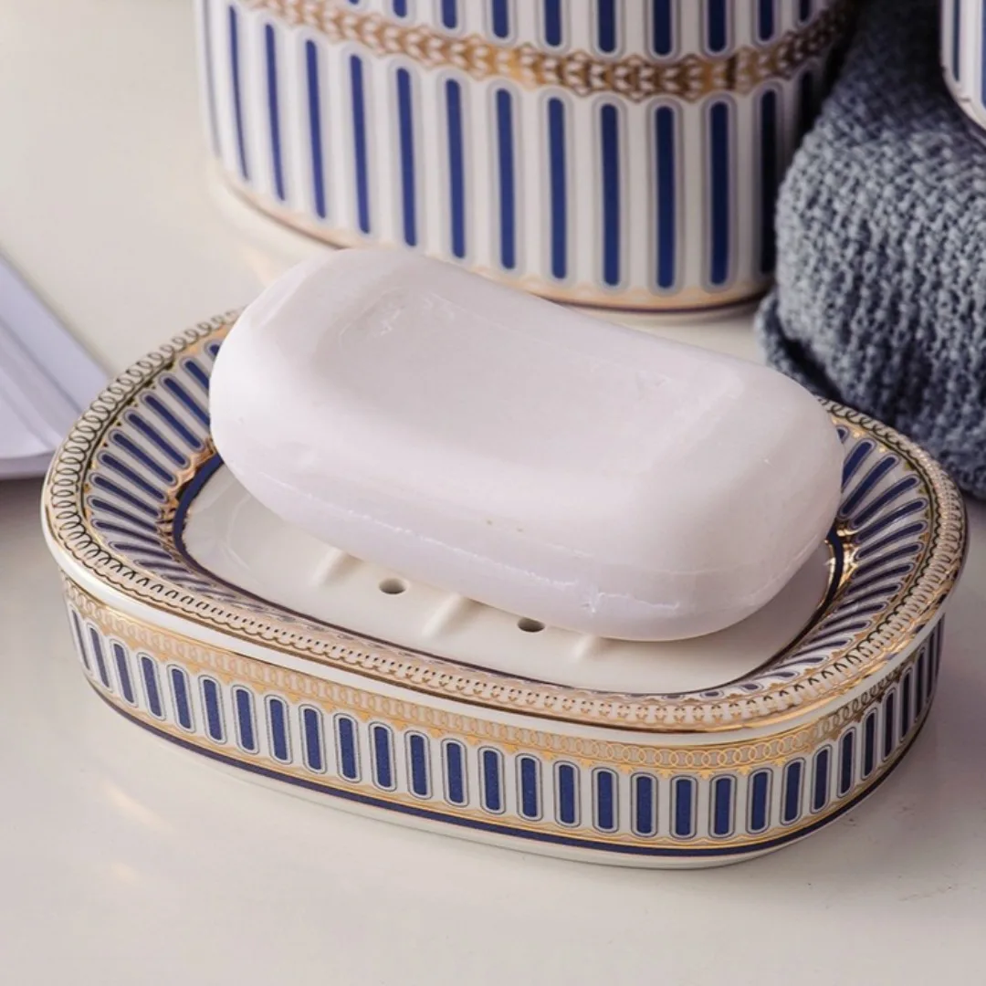 

1 шт., роскошная керамическая двухслойная сливная мыльница, бытовая мыльница для ванной комнаты, мыльница, изысканная мыльница