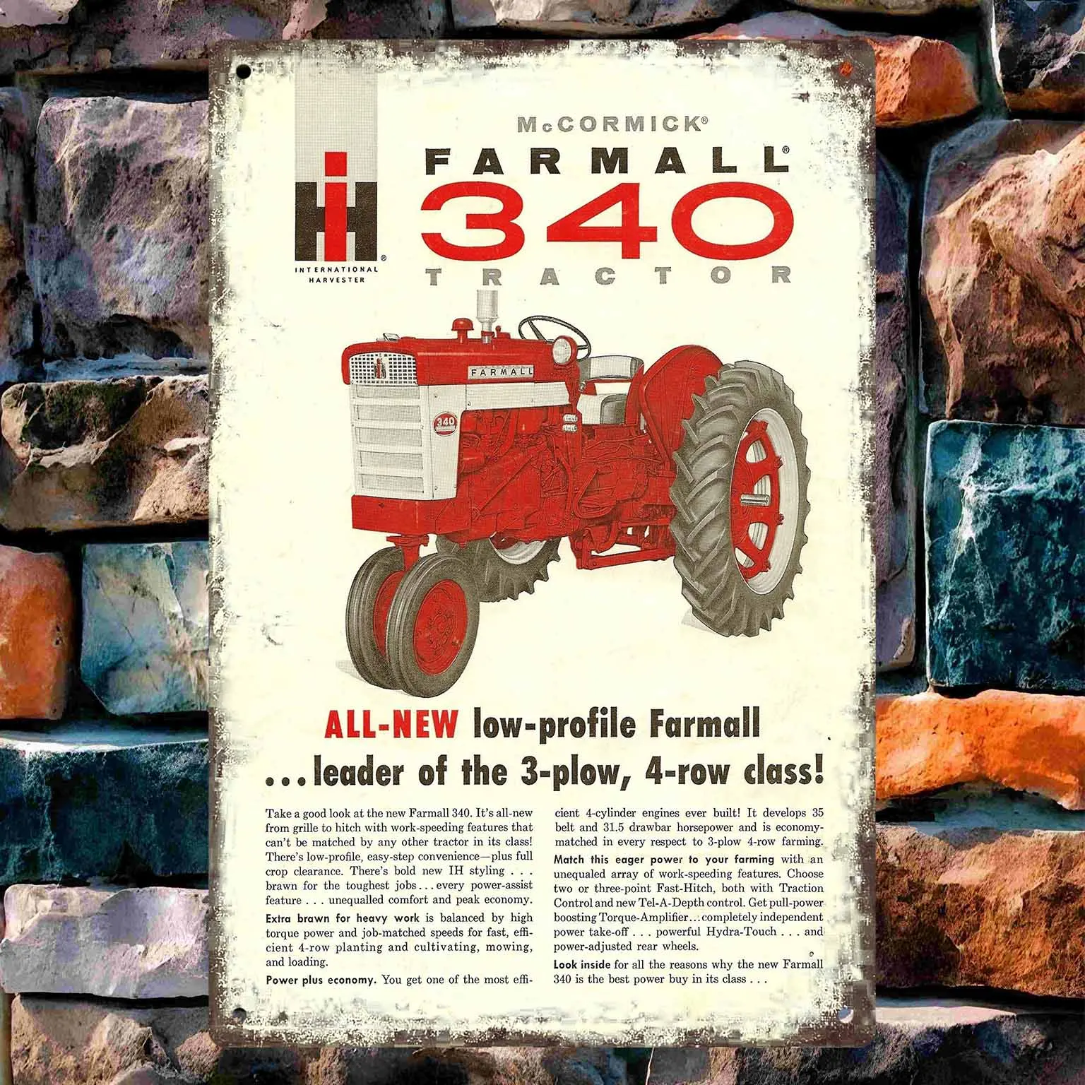 Rustic Pickup Truck Beside a Stack of Wooden Barrels Vintage Metal Wall Sign Decor Poster Frames Garage Living Room