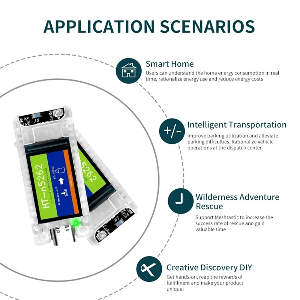 جهاز تعقب Meshtastic Nordic nRF52840 SX1262 LoRaWAN LoRa لـ Arduino لتحديد المواقع Devboard TFT عرض BLE WiFi Heltec T114