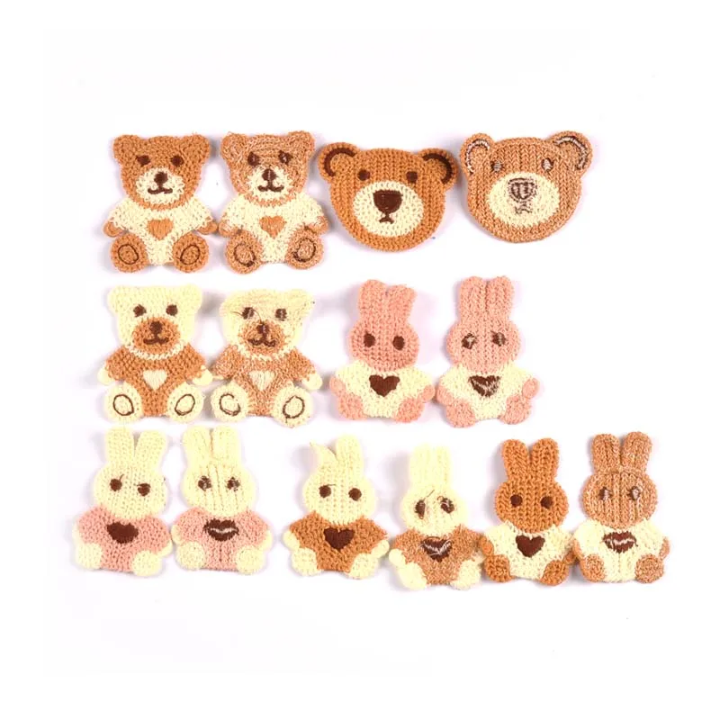 10pcs 6cm Lovely Bear/Rabbit Appliques Sew-on DIY Craft Clothing Skirts Decorative Scrapbooking patch cp3474