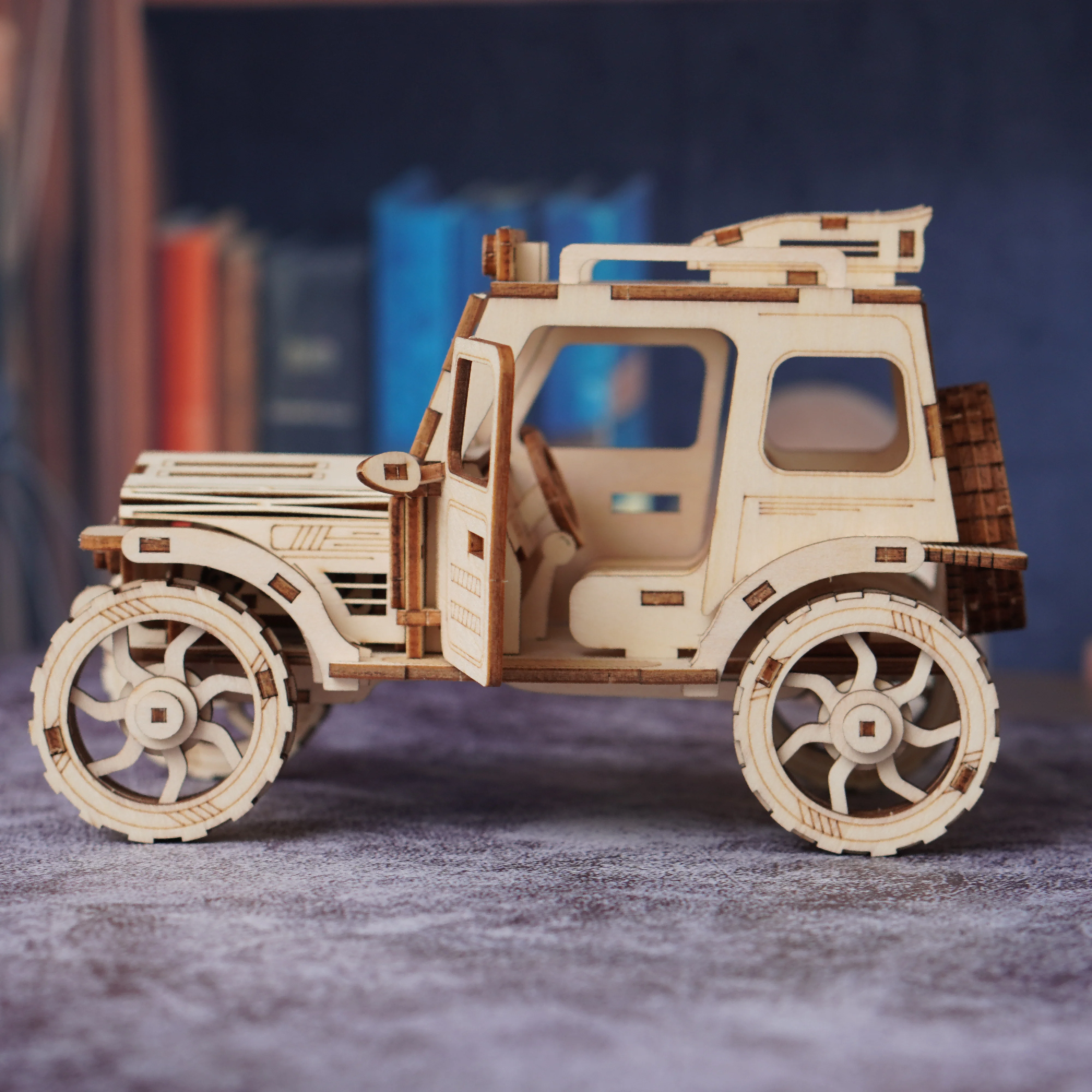 3D Houten Puzzel Automodel Houten Assemblage Terreinwagen Handgemaakte DIY Automodel Kit