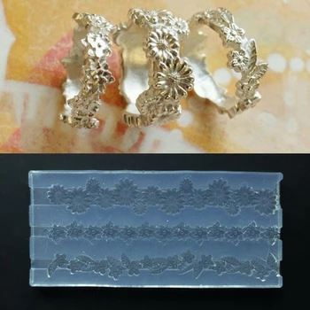 Gümüş Kil Yüzükler Silikon Kalıp Narin Yüzükler Gümüş Kil Yüzükler ve Kuyumcular için Silikon Kalıp Yapımı