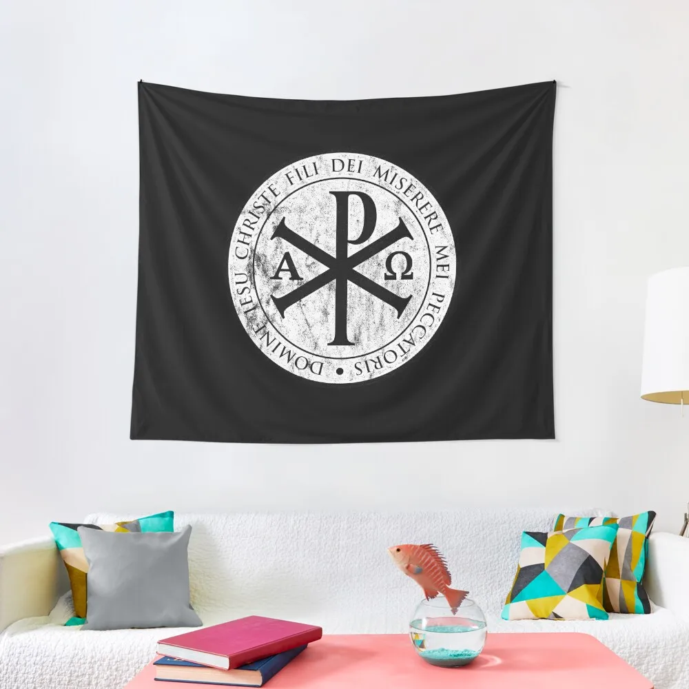 

Copy of chirho, chi rho, christogram, jesus, IESU, CHRISTE white, gifts for catholics, Christian Gifts, cross, jesus Tapestry