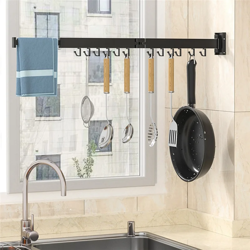 

ABJY-Wall-Mounted Foldable Aluminum Alloy Clothes Drying Rack Perfect For Balcony Bedroom Kitchen Living Room