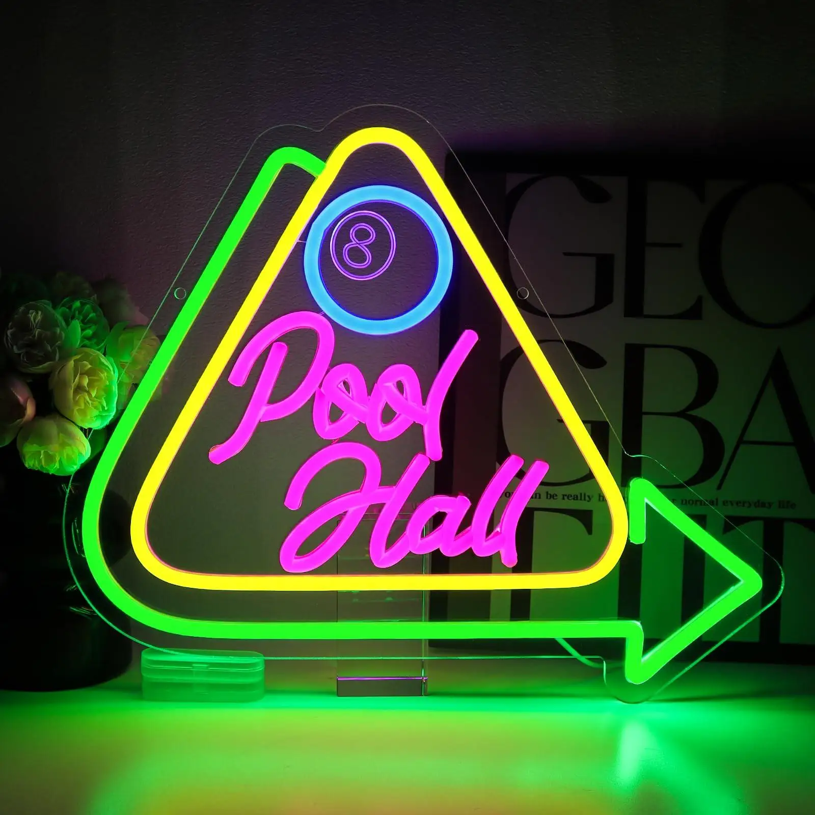 

Неоновая вывеска для зала у бассейна для декора стен Бильярдные светодиодные неоновые вывески для бизнес-игровой комнаты Бильярдный зал Гараж Бар Клуб Человек Пещера