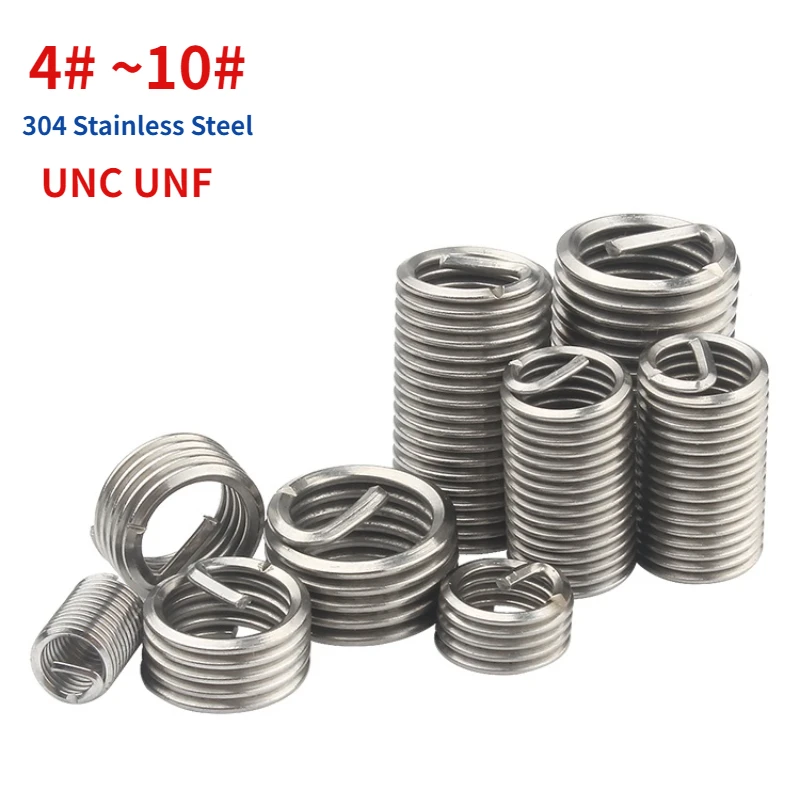 

UNC UNF 304 Stainless Steel Screw Tooth Thread Repair Sleeve Wire Protective Coiled Helical Sleeve 4# 6# 8# 10# Thread Insert