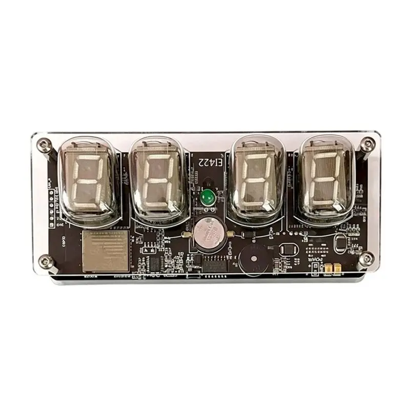 ABZS EI422 4-Bit Wifi Timing Fluorescent Tube Clock Nixie Tube Clock Built-In Bluetooth Speaker Supports Remote Control