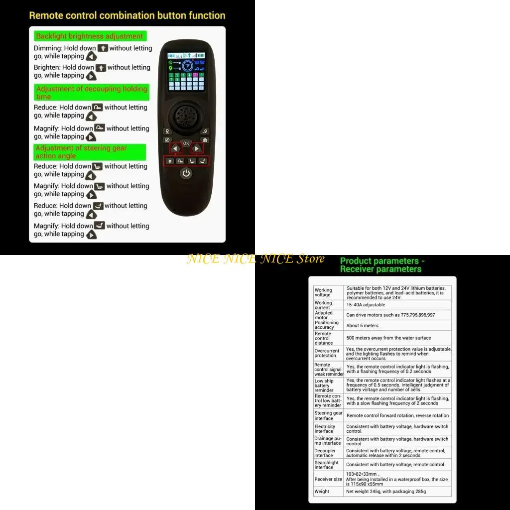 

RX40G Remote One-hand Transmitter 12V 24V 40A Large Power Receiver