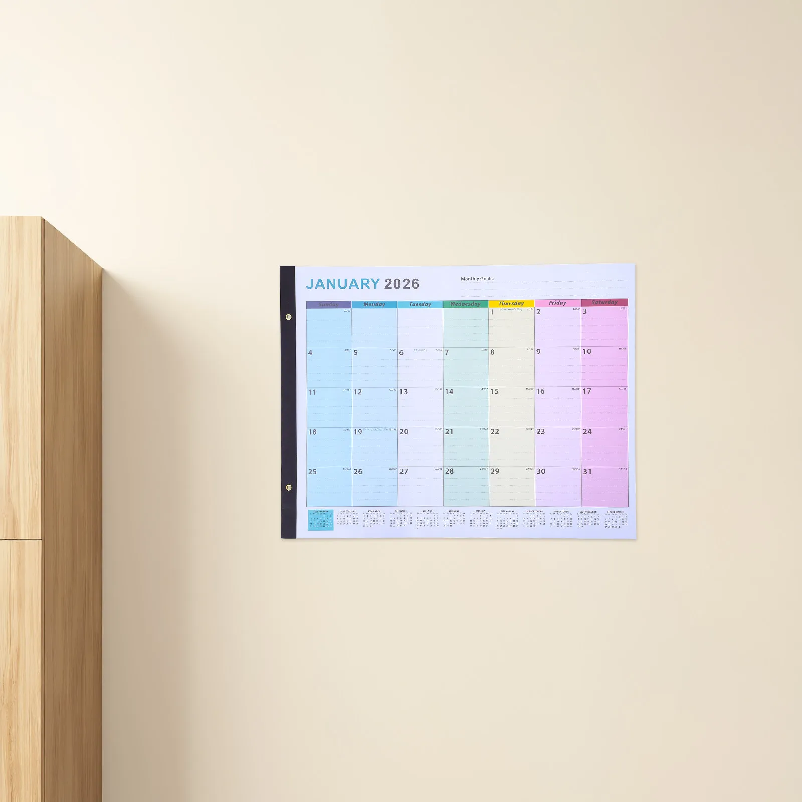 

2026-2027 Large Wall Calendar Vertical Layout Huge Yearly Planner Poster Clear English Font Jumbo Monthly Calendar for Home