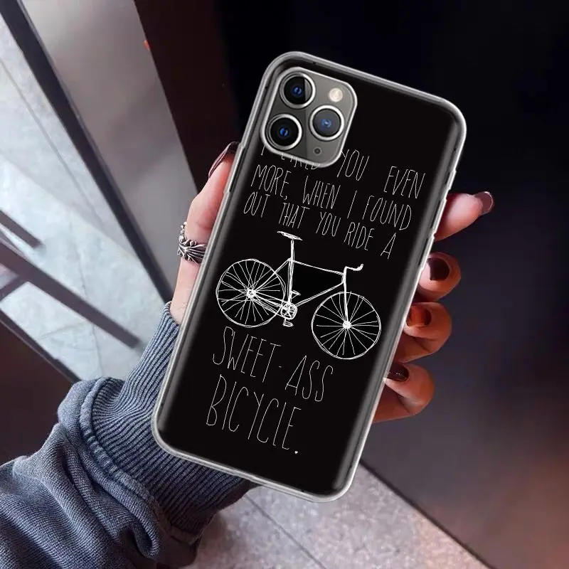 BIKE Cycling Art Phone Case For Apple iPhone 11 13 14 15 16 12 Pro Max SE X XR XS 7 8 Plus Pattern Soft TPU Back Cover 11 13 14