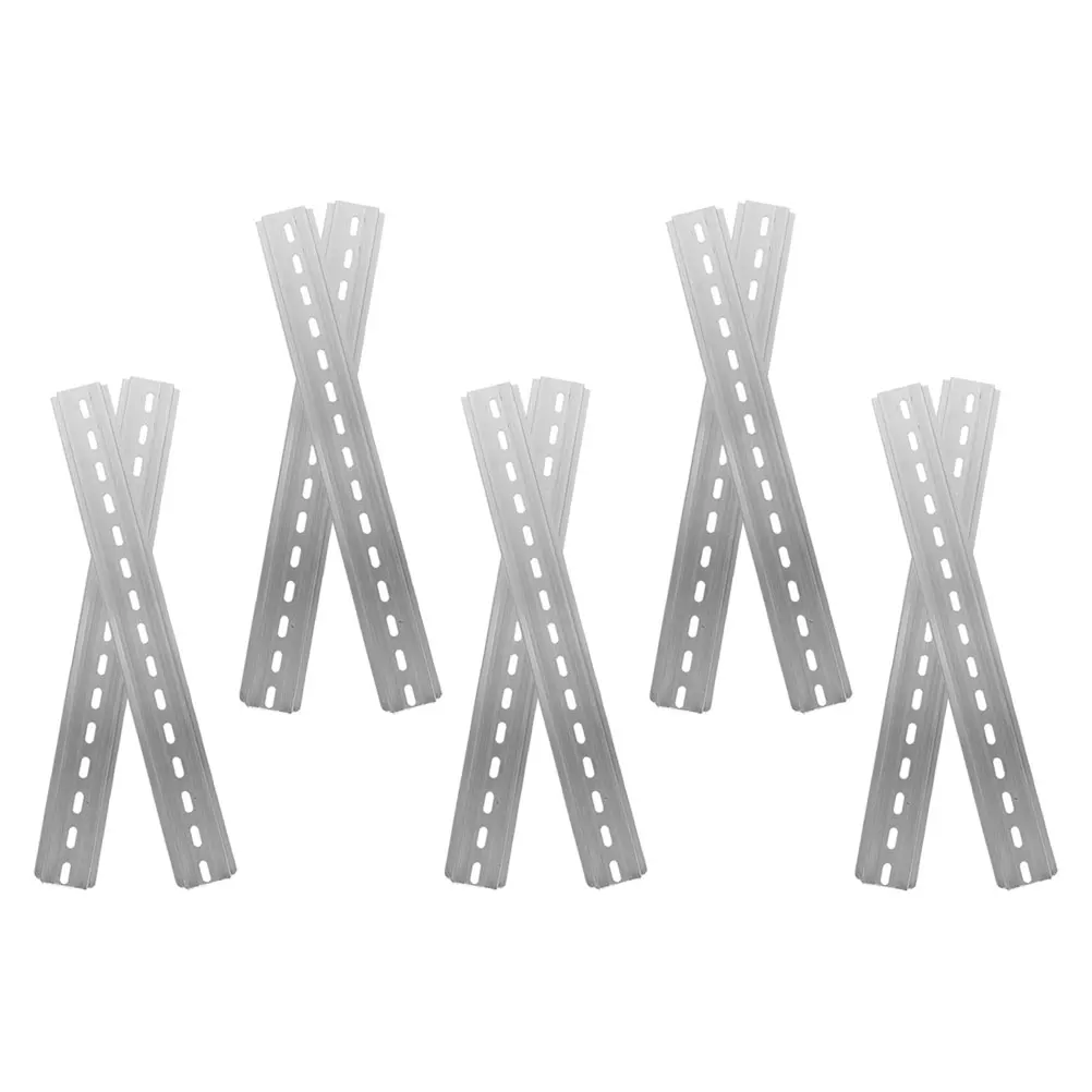 

10 Pcs Din Rail Electric 35mm Wide 7 5mm High 200mm Long Slotted Aluminum For Electrical Components Industry Standard