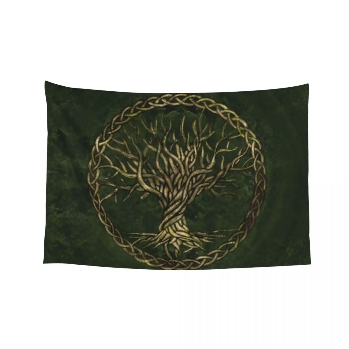 

Tree of life -Yggdrasil -green and gold Tapestry Custom Home Decorations Aesthetic Room Decore Aesthetic Room Design Tapestry