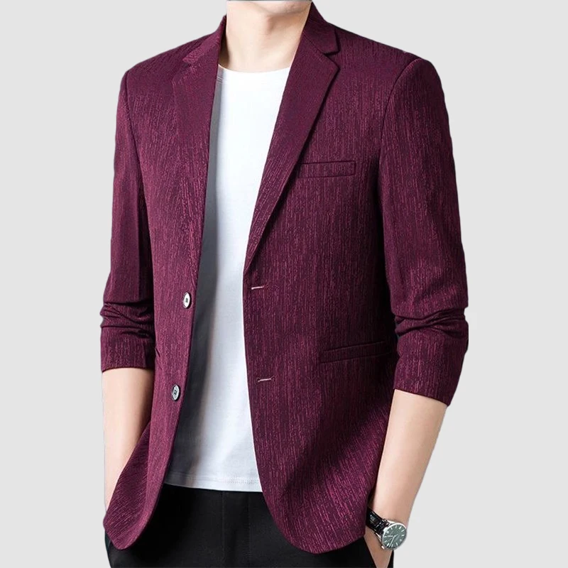 Casual fashionable lightweight striped spring-autumn men's and women's blazers for middle-aged and elderly people