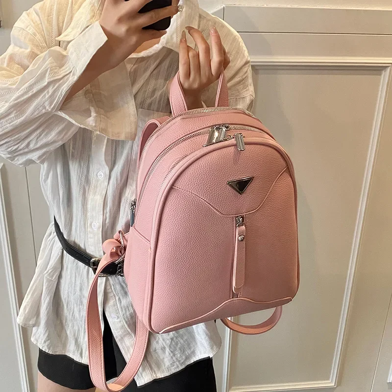 

Women's Bag 2025 New Fashion Women's Backpack Hit Color Hand-held Bag Europeand The United States All-match Shoulder Woman Bags