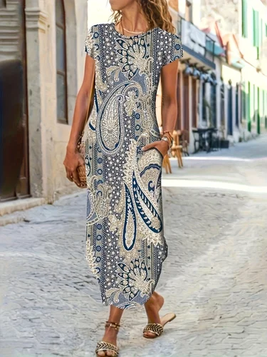 Vestido elegante de moda para mujer, vestido informal holgado, vestido estampado para mujer, nuevo temperamento