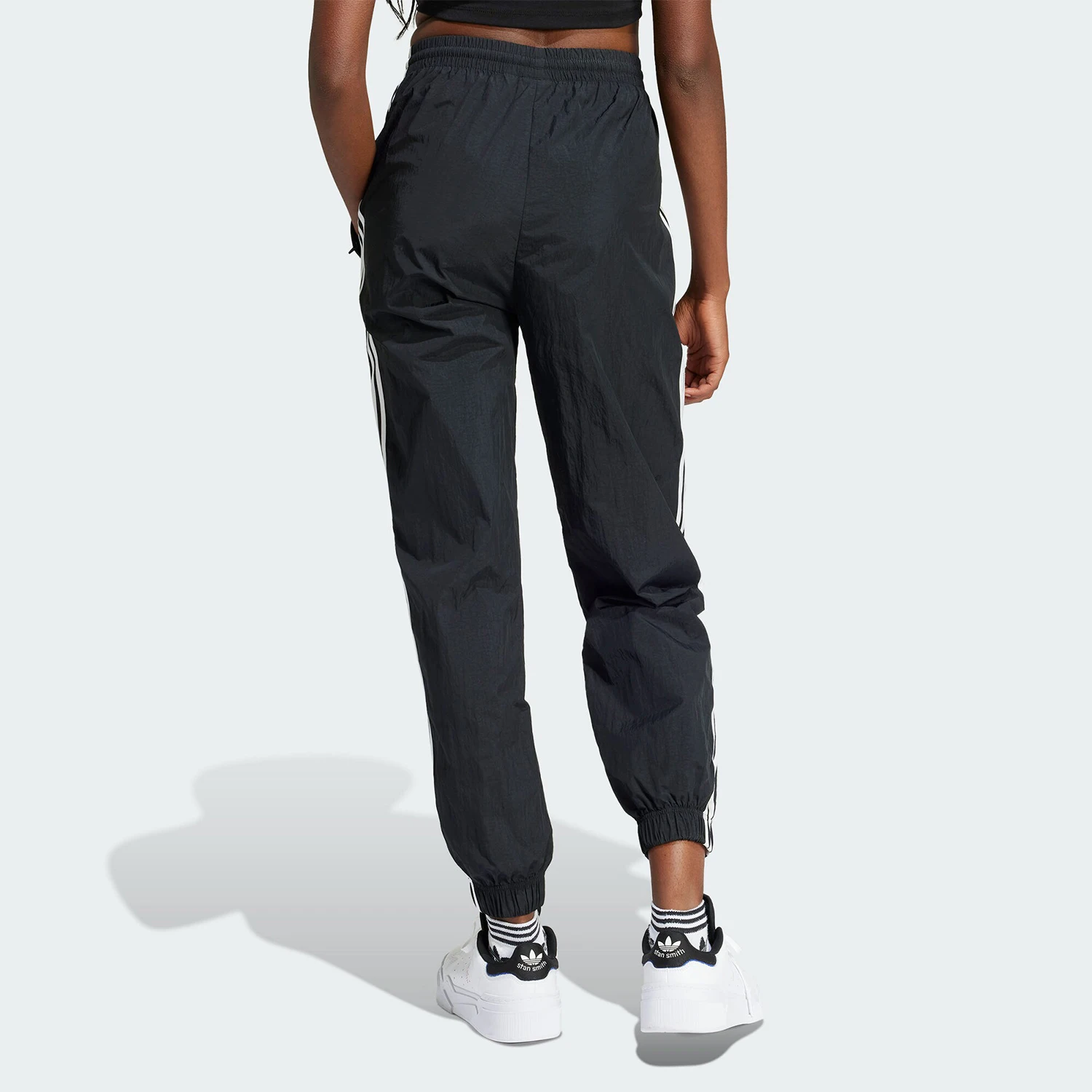 Adidas Official Three Stripes Women's Woven Cuffed Loose Fit Sweatpants IU2530